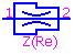 Локальное сопротивление заданное зависимостью zeta(Re)