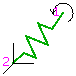 Упругая связь, позволяющая передать вращение между одномерным (или плоским) и пространственным элементами вокруг заданной пространственной оси